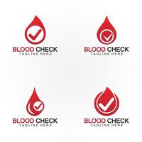 Blut fallen prüfen Logo Symbol Vektor Design Vorlage