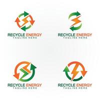 recyceln Energie recyceln Leistung Logo Vektor Illustration Symbol Design