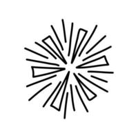 süße Doodle-Feuerwerk-Symbol. vektor