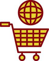 Einkaufen Globus Vektor Symbol Design