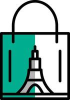 Einkaufen Tasche Turm Vektor Symbol Design