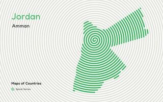 kreativ Karte von Jordanien. politisch Karte. Hauptstadt Ammann. Welt Länder Vektor Karten Serie. Spiral- Fingerabdruck Serie