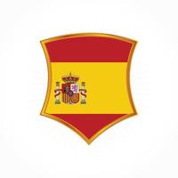 Spanien Flaggenvektor mit Schildrahmen vektor