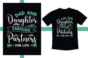 pappa och dotter jordbruk partners för liv. fäder dag, jordbruk pappa, födelsedag gåva, fars dag gåva, ny pappa, fäder dag gåva för morfar klassisk t-shirt. vektor