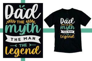 pappa de man de myt de legend, fäder dag, pappa, de legend, födelsedag gåva, fars dag gåva, ny pappa, fäder dag gåva för morfar klassisk t-shirt. vektor