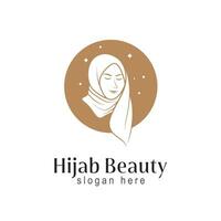 Hijab Logo Vorlage Design zum Muslim Frau tragen Geschäft oder Boutique Logo vektor