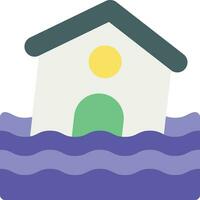 översvämmad hus platt ikoner design stil vektor