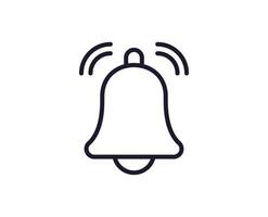 Single Linie Symbol von Glocke auf isoliert Weiß Hintergrund. hoch Qualität editierbar Schlaganfall zum Handy, Mobiltelefon Apps, Netz Design, Webseiten, online Geschäfte usw. vektor
