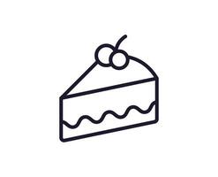 Kuchen Konzept. modern Gliederung hoch Qualität Illustration zum Banner, Flyer und Netz Websites. editierbar Schlaganfall im modisch eben Stil. Linie Symbol von Kuchen vektor