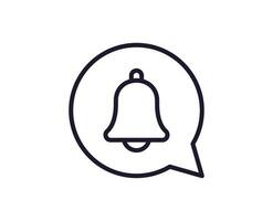 Single Linie Symbol von Glocke auf isoliert Weiß Hintergrund. hoch Qualität editierbar Schlaganfall zum Handy, Mobiltelefon Apps, Netz Design, Webseiten, online Geschäfte usw. vektor