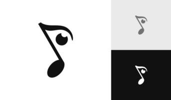 öga musik notera logotyp design vektor