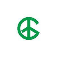 brev g grön fred symbol enkel geometrisk logotyp vektor