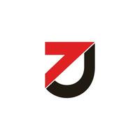 brev j7 pil geometrisk logotyp vektor