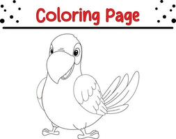 papegoja fågel färg sida för barn. vektor