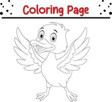 fågel färg sida för barn. vektor