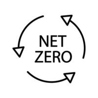 Symbol mit Null Emission Symbol Konzept. Gewächshaus Gas Kohlenstoff Anerkennung Design. schützen ökologisch Grün Vektor Umriss. Kohlenstoff Netz Null neutral natürlich. Kohlenstoff Fußabdruck Kunst Piktogramm