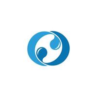 verknüpft Blau Wellen Spritzen Kreis geometrisch Logo Vektor