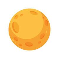 vektor tecknad serie gul Plats planet med kratrar måne