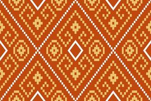 orange årgångar korsa sy traditionell etnisk mönster paisley blomma ikat bakgrund abstrakt aztec afrikansk indonesiska indisk sömlös mönster för tyg skriva ut trasa klänning matta gardiner och sarong vektor