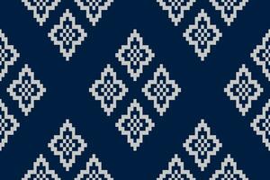 indigo Marin blå geometrisk traditionell etnisk mönster ikat sömlös mönster gräns abstrakt design för tyg skriva ut trasa klänning matta gardiner och sarong aztec afrikansk indisk indonesiska vektor