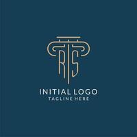 Initiale Brief rs Säule Logo, Gesetz Feste Logo Design Inspiration vektor