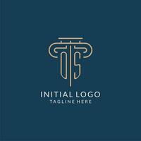 första brev os pelare logotyp, lag fast logotyp design inspiration vektor