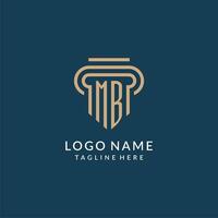 första mb pelare logotyp stil, lyx modern advokat Rättslig lag fast logotyp design vektor