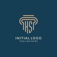 Initiale xs Säule Logo Stil, Luxus modern Anwalt legal Gesetz Feste Logo Design vektor