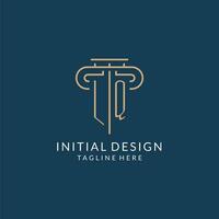 Initiale Brief lq Säule Logo, Gesetz Feste Logo Design Inspiration vektor