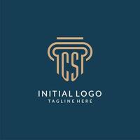 första cs pelare logotyp stil, lyx modern advokat Rättslig lag fast logotyp design vektor