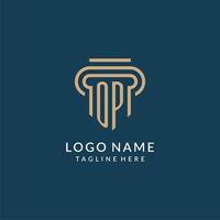 första op pelare logotyp stil, lyx modern advokat Rättslig lag fast logotyp design vektor