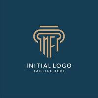 Initiale mf Säule Logo Stil, Luxus modern Anwalt legal Gesetz Feste Logo Design vektor