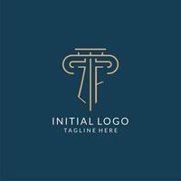 Initiale Brief zf Säule Logo, Gesetz Feste Logo Design Inspiration vektor