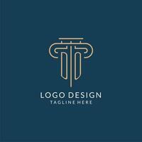 Initiale Brief tun Säule Logo, Gesetz Feste Logo Design Inspiration vektor