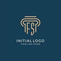 Initiale fs Säule Logo Stil, Luxus modern Anwalt legal Gesetz Feste Logo Design vektor