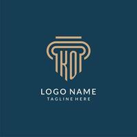 första ko pelare logotyp stil, lyx modern advokat Rättslig lag fast logotyp design vektor
