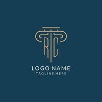 första brev rc pelare logotyp, lag fast logotyp design inspiration vektor