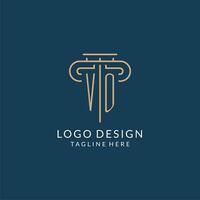 Initiale Brief vo Säule Logo, Gesetz Feste Logo Design Inspiration vektor