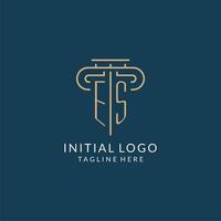 Initiale Brief es Säule Logo, Gesetz Feste Logo Design Inspiration vektor