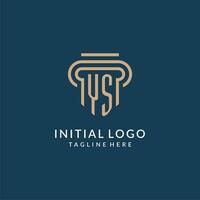 första ys pelare logotyp stil, lyx modern advokat Rättslig lag fast logotyp design vektor