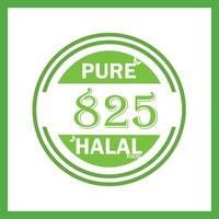 Design mit halal Blatt Design 825 vektor