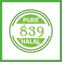 Design mit halal Blatt Design 839 vektor