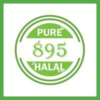 Design mit halal Blatt Design 895 vektor