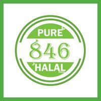 Design mit halal Blatt Design 846 vektor