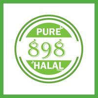 Design mit halal Blatt Design 898 vektor