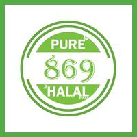 Design mit halal Blatt Design 869 vektor