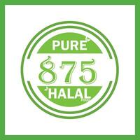 Design mit halal Blatt Design 875 vektor