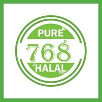 Design mit halal Blatt Design 768 vektor