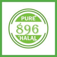 Design mit halal Blatt Design 896 vektor