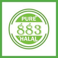 Design mit halal Blatt Design 883 vektor